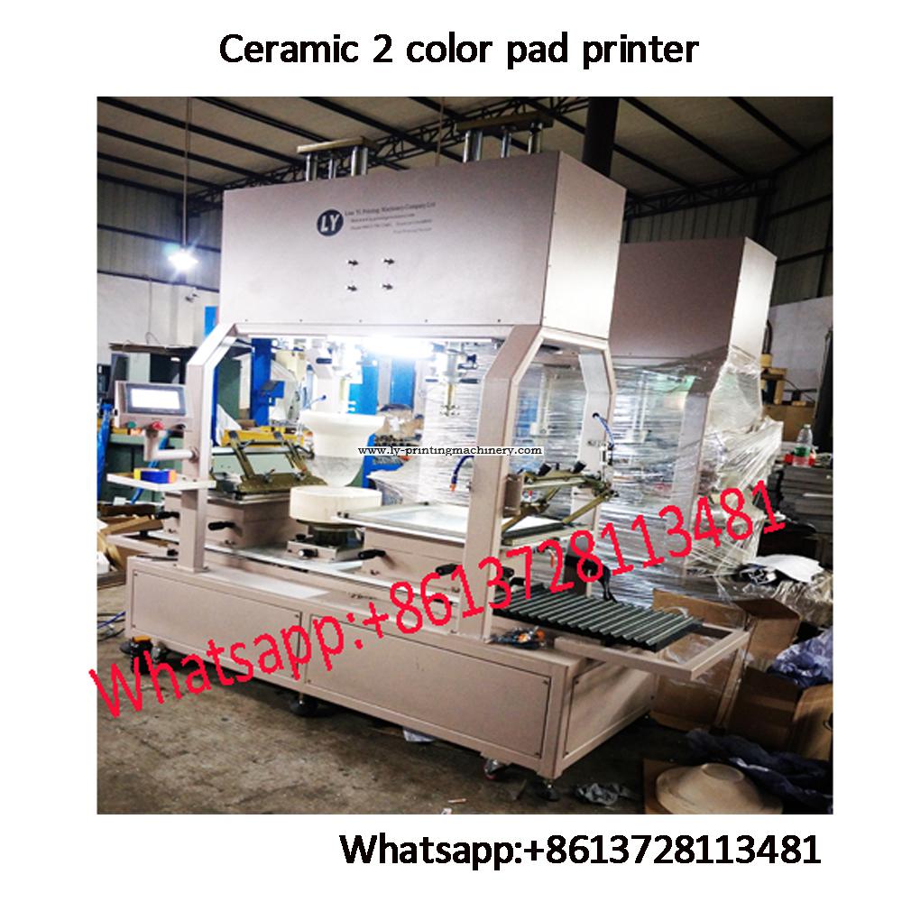Ceramic 2 color big size custmoized pad printer with PLC control