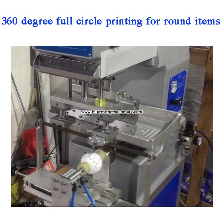 360 degree 1 color pad printing machine for round items