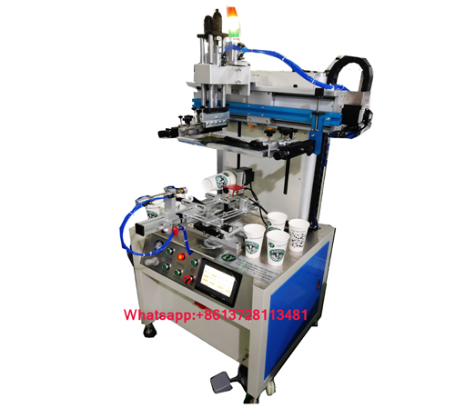 Servo motor cup bottle screen printer with auto registration