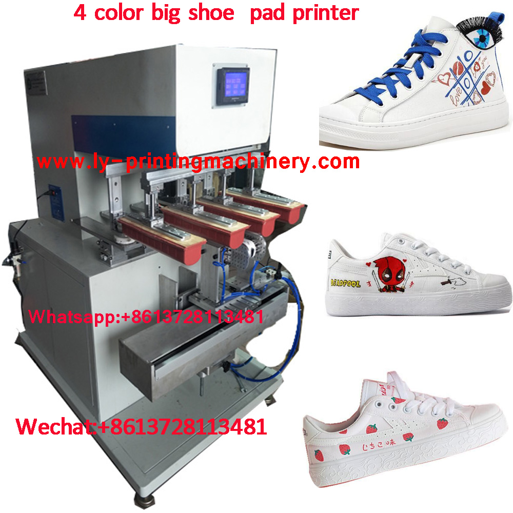 Shoe outsole 4 color pad printer with closed ink cup