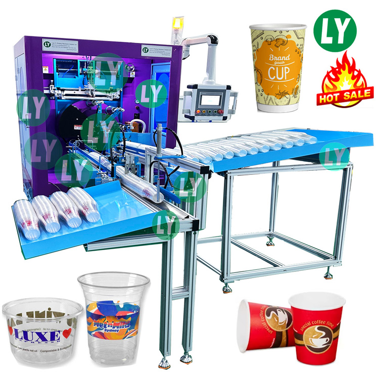 High speed cup multiple color full auto screen printing machine