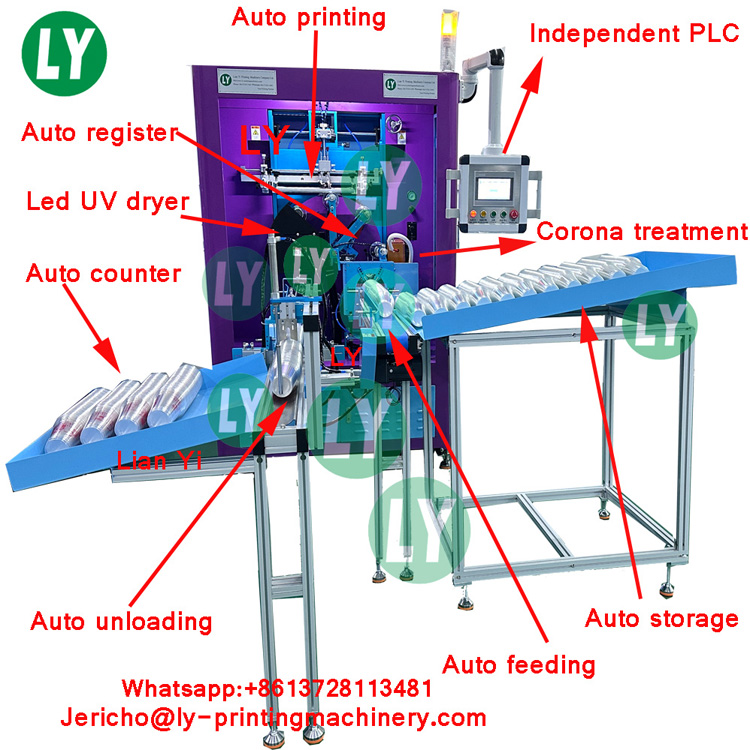 High speed cup multiple color full auto screen printing machine